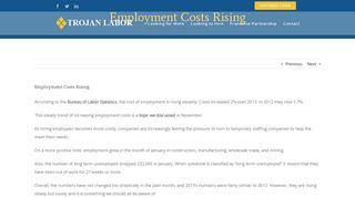 Employment Costs Rising – Trojan Labor