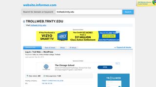 trollweb.trnty.edu at WI. Log In ‹ Troll Web — WordPress