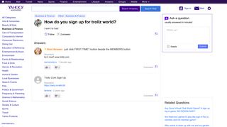 how do you sign up for trollz world? | Yahoo Answers