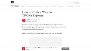 How to Create a Wallet on TRON's Explorer – TRON – Medium