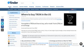 TRON (TRX): How to buy, sell or trade it from the US | finder.com