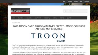 2019 TROON CARD PROGRAM - The Golf Wire
