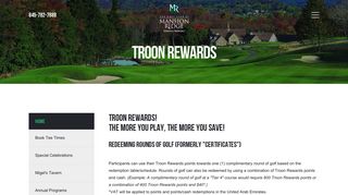 Troon Rewards - The Golf Club at Mansion Ridge