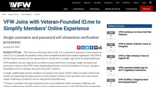 VFW Joins with Veteran-Founded ID.me to Simplify Members' Online ...