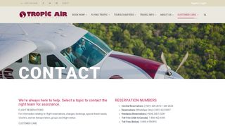 Contact – Tropic Air Belize