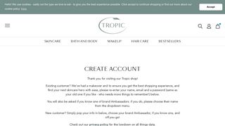 Account - Tropic Skincare