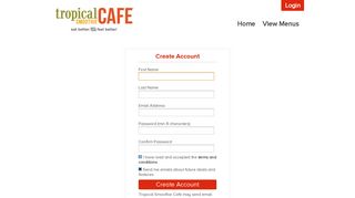 Create Account - Tropical Smoothie Cafe