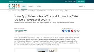 New App Release from Tropical Smoothie Café Delivers Next-Level ...