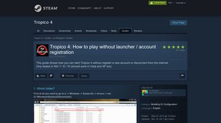 Steam Community :: Guide :: Tropico 4: How to play without launcher ...