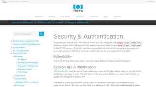 Security & Authentication | Tropo