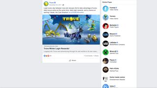 Trove - Login every day between now and January 2nd to... | Facebook