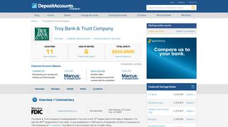 Troy Bank & Trust Company Reviews and Rates - Alabama