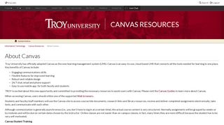 TROY - Information Technology - Canvas Resources - About Canvas