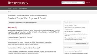Knowledge Base - Student Trojan Web Express & Email - TROY
