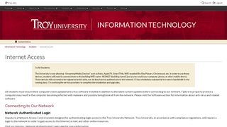 TROY - Information Technology - Students - Internet Access