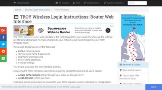 TROY Wireless Login: How to Access the Router Settings | RouterReset