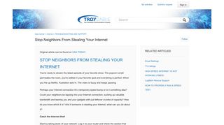 Stop neighbors from stealing your Internet - Help Center - Troy Cable