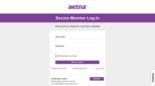 Secure Member Log-in - Aetna