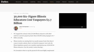 30,000 Six-Figure Illinois Educators Cost Taxpayers $3.7 Billion - Forbes