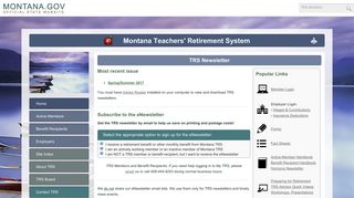 Horizons Newsletter - Montana TRS - Montana.gov