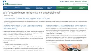 What's covered under my benefits to manage diabetes? - TRS