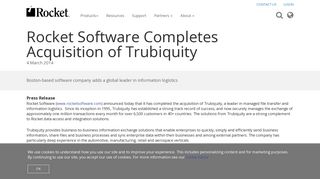 Rocket Software Completes Acquisition of Trubiquity | Rocket Software
