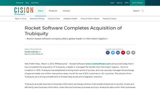 Rocket Software Completes Acquisition of Trubiquity - PR Newswire