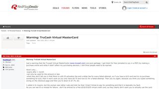 Warning: TruCash Virtual MasterCard - RedFlagDeals.com Forums