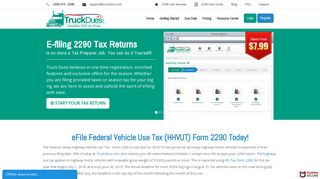 Truck Dues Form 2290 - Electronic filing starts at $7.99