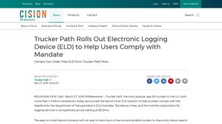 Trucker Path Rolls Out Electronic Logging Device (ELD) to Help Users ...