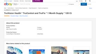 TruVision Health * TruControl and TruFix * 1 Month Supply * 120 Ct ...