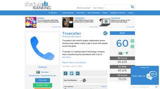 Truecaller - Phone Number Search | Startup Ranking