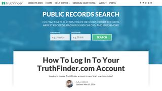 TruthFinder Log In | Sign In To Your TruthFinder Account Here