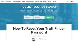 Reset Your TruthFinder.com Login And Password Today