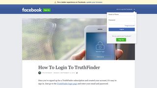 How To Login To TruthFinder | Facebook