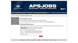 APS Jobs - Login
