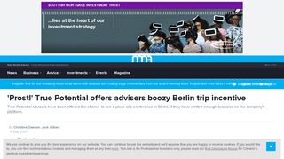 'Prost!' True Potential offers advisers boozy Berlin trip incentive - Citywire