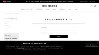Order Status - True Religion