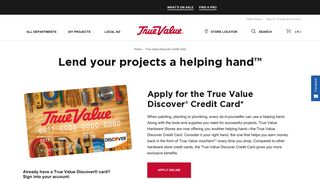 True Value Discover Credit Card | True Value