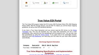 True Value EDI Portal - Jobisez LLC