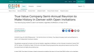 True Value Company Semi-Annual Reunion to Make History in ...