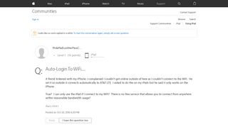 Auto-Login To WiFi..... - Apple Community