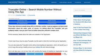 Truecaller Online - Search Mobile Number Without Using The App