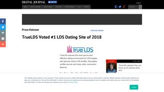 TrueLDS Voted #1 LDS Dating Site of 2018 - Press Release - Digital ...