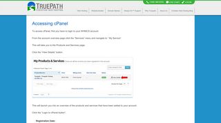 Accessing cPanel | Truepath