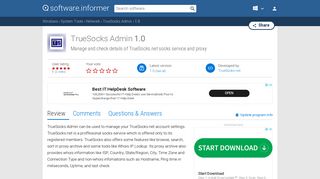 TrueSocks Admin 1.0 Download (Free trial) - TS_Admin.exe