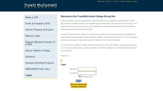 Login Page - Truett-McConnell College