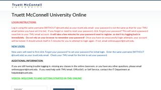 Login - Truett McConnell University