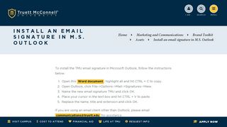 Install an email signature in M.S. Outlook - Truett McConnell University