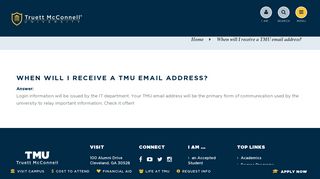When will I receive a TMU email address? - Truett McConnell University